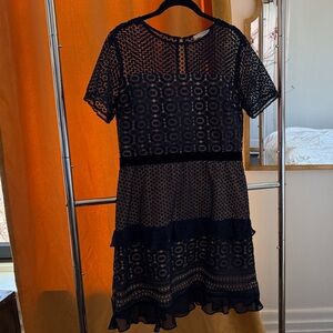 Elegant Navy Lace Dress